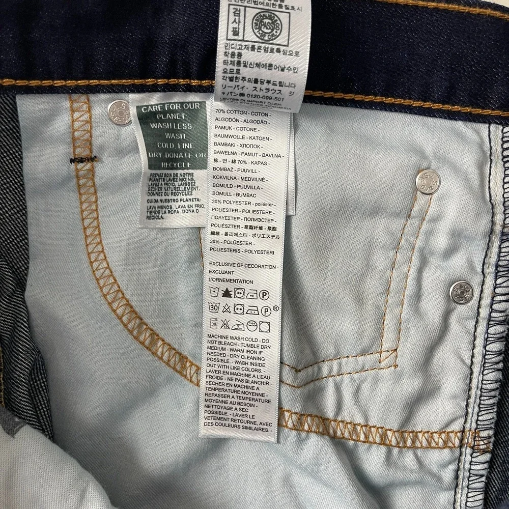 Levis 513 Jeans Mens 36x32 Blue Slim Straight Jeans Indigo Denim Cowboy Grunge